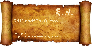 Rózsás Alexa névjegykártya